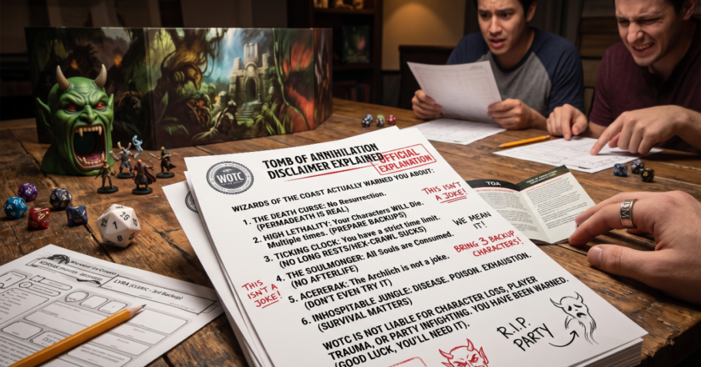 Tomb of Annihilation Disclaimer