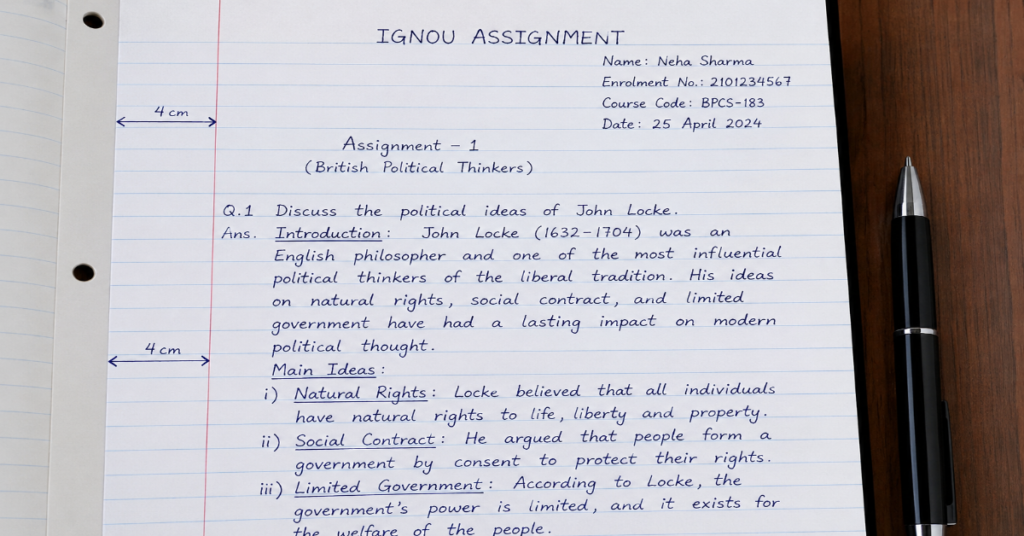 IGNOU Assignment Margin
