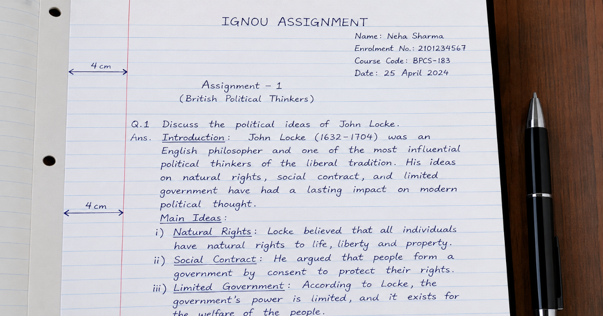 IGNOU Assignment Margin