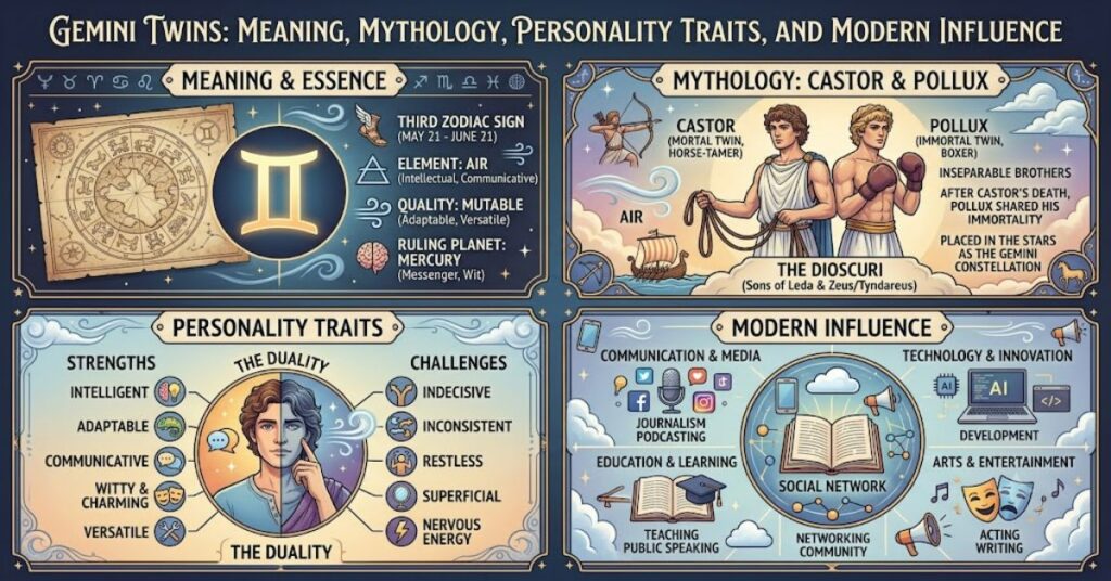 Gemini Twins: Meaning, Mythology, Personality Traits, and Modern Influence