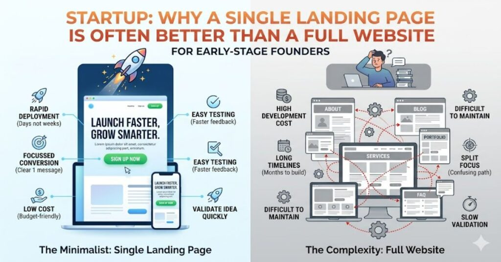 Page Startup: Why a Single Landing Page Is Often Better Than a Full Website for Early-Stage Founders