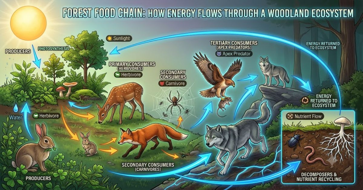 Forest Food Chain: How Energy Flows Through a Woodland Ecosystem