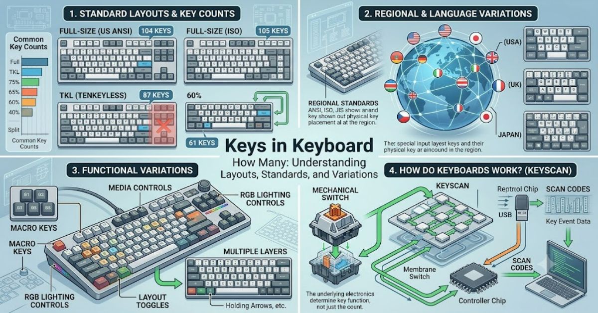 Keys in Keyboard How Many: Understanding Layouts, Standards, and Variations
