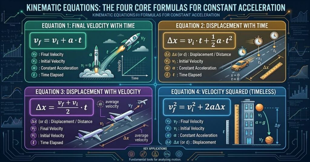 Kinematic Equations: The Four Core Formulas for Constant Acceleration