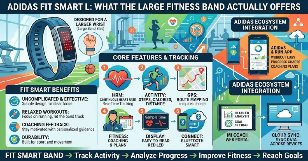 adidas fit smart l: What the Large Fitness Band Actually Offers
