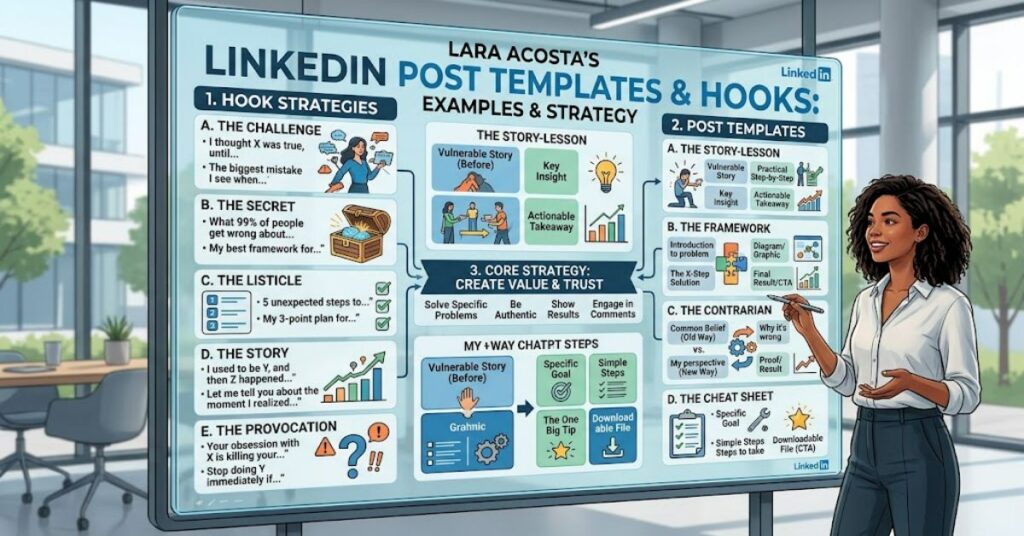 Lara Acosta LinkedIn Post Templates and Hooks: Examples and Strategy