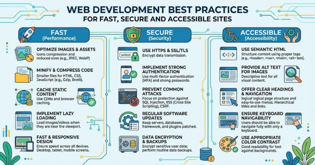 Web Development Best Practices for Fast, Secure and Accessible Sites